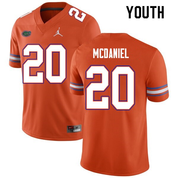 Youth #20 Mordecai McDaniel Florida Gators College Football Jersey Orange